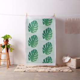 Tropische monstera Green Leaf Pattern Fabric Stof