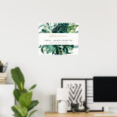 Tropische monstera Green Leafy Weddenschap Welkoms Poster (Thuiskantoor)