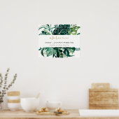 Tropische monstera Green Leafy Weddenschap Welkoms Poster (Keuken)