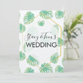 Tropische monstera Hand Drawn Botany Wedding Earth Kaart (Staand voorkant)