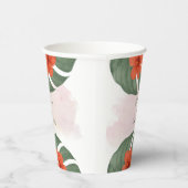 Tropische Monstera & Hibiscus Bruiloft Papieren Bekers (Rechts)