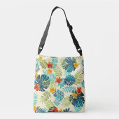 Tropische Monstera Hibiscus Zomerpatroon Crossbody Tas (Achterkant)