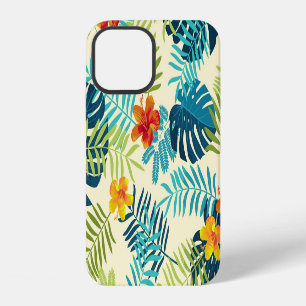 Tropische Monstera Hibiscus Zomerpatroon iPhone 12 Hoesje