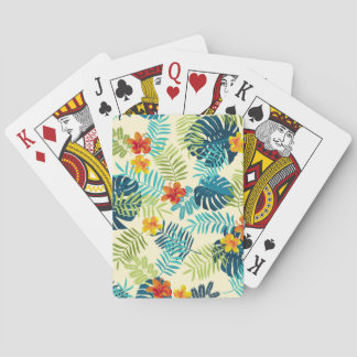 Tropische Monstera Hibiscus Zomerpatroon Pokerkaarten