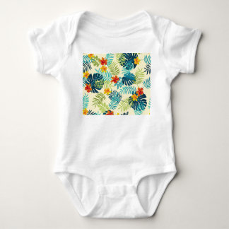 Tropische Monstera Hibiscus Zomerpatroon Romper