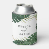 Tropische Monstera-huwelijkscadeau blikje koeler (Blikje Voorkant)