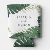 Tropische Monstera-huwelijkscadeau blikje koeler (Achterkant)