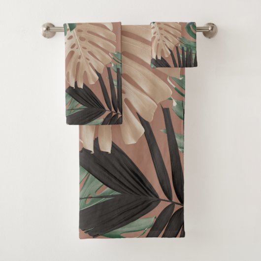 Tropische Monstera Jungle Bladeren 2 Bad Handdoek (Insitu)