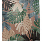 Tropische Monstera Jungle Bladeren 2 Douchegordijn (Voorkant)