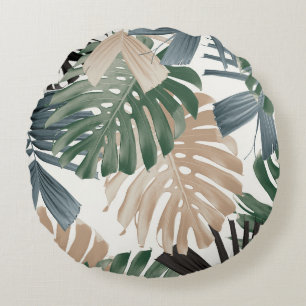 Tropische Monstera Jungle Bladeren 3 Rond Kussen