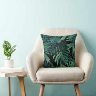Tropische Monstera Jungle Nacht Bladeren 1 Kussen