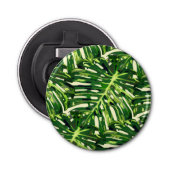 Tropische Monstera laat flesopener Button Flesopener (Voorkant)