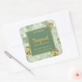 Tropische Monstera laat groen vierkant kaarsenlabe Vierkante Sticker (Envelop)