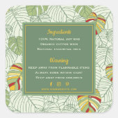 Tropische Monstera laat kaarswaarschuwing label (Voorkant)