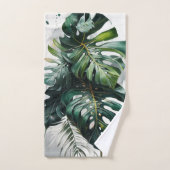 Tropische monstera laat patroonkeuken over bad handdoek (Handdoek)