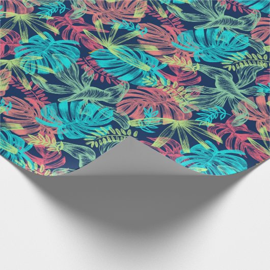 Tropische Monstera Laubblätter Cadeaupapier (Hoek)