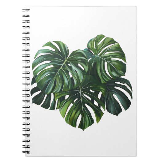 Tropische Monstera Leaf Foliage Notitieboek (Voorkant)