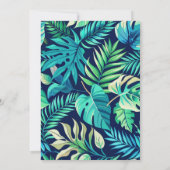 Tropische Monstera Leaf Pastel groen en blauw Kaart (Achterkant)