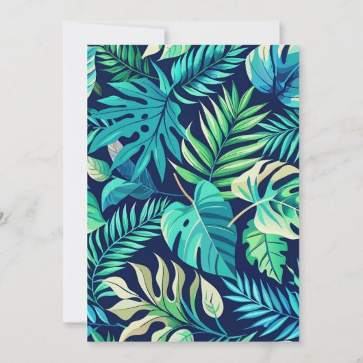 Tropische Monstera Leaf Pastel groen en blauw Kaart (Achterkant)
