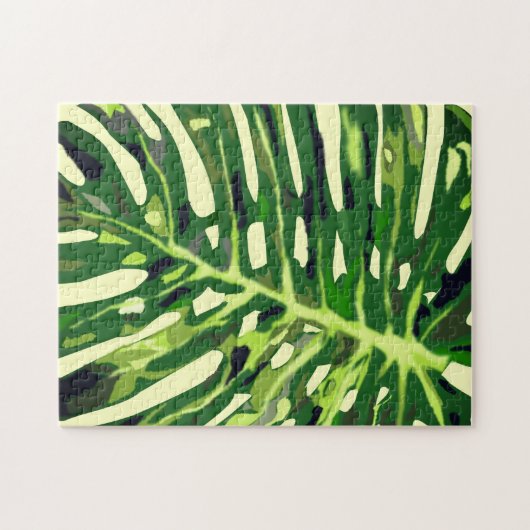 Tropische Monstera Leaf Puzzel Legpuzzel (Horizontaal)