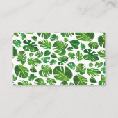 Tropische monstera Leaf QR Code Social Media Chic Visitekaartje (Voorkant)