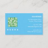 Tropische monstera Leaf QR Code Social Media Chic Visitekaartje (Achterkant)