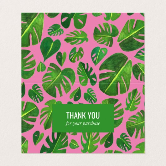 Tropische Monstera Leaf QR Code Sociale Iconen Bed Visitekaartje (Buitenkant ongevouwen)