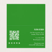 Tropische Monstera Leaf QR Code Sociale Iconen Bed Visitekaartje (Binnenkant ongevouwen)