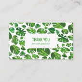 Tropische Monstera Leaf QR Code Sociale Iconen Bed Visitekaartje (Voorkant)