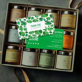 Tropische Monstera Leaf QR Code Sociale Iconen Bed Visitekaartje