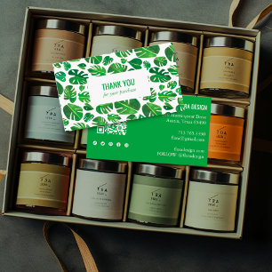 Tropische Monstera Leaf QR Code Sociale Iconen Bed Visitekaartje