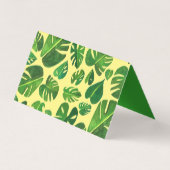 Tropische Monstera Leaf QR Code Sociale Iconen Bed Visitekaartje (Achterkant)