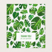 Tropische Monstera Leaf QR Code Sociale Iconen Bed Visitekaartje (Buitenkant ongevouwen)