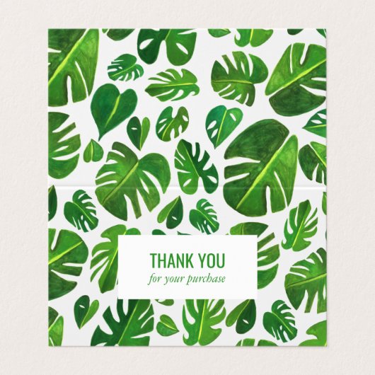 Tropische Monstera Leaf QR Code Sociale Iconen Bed Visitekaartje (Buitenkant ongevouwen)