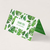 Tropische Monstera Leaf QR Code Sociale Iconen Bed Visitekaartje (Voorkant)