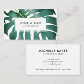 Tropische monstera Leaf Visitekaartje (Voorkant / Achterkant)