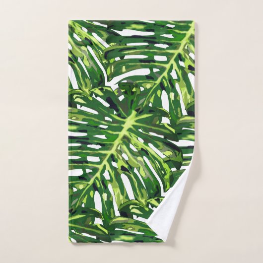 Tropische monstera Leaves Bad Handdoek (Handdoek)