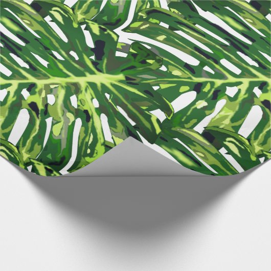 Tropische monstera Leaves Cadeaupapier (Hoek)