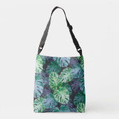 Tropische monstera Leaves Crossbody Tas (Achterkant)