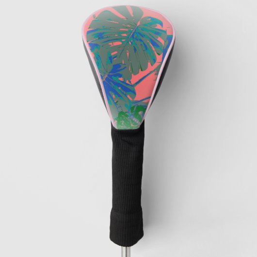 Tropische monstera Leaves Golfheadcover (Voorkant)