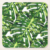 Tropische monstera Leaves Kartonnen Onderzetters (Voorkant)