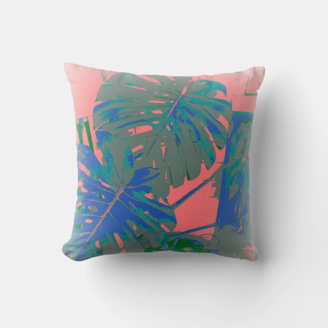 Tropische monstera Leaves Kussen (Voorkant)