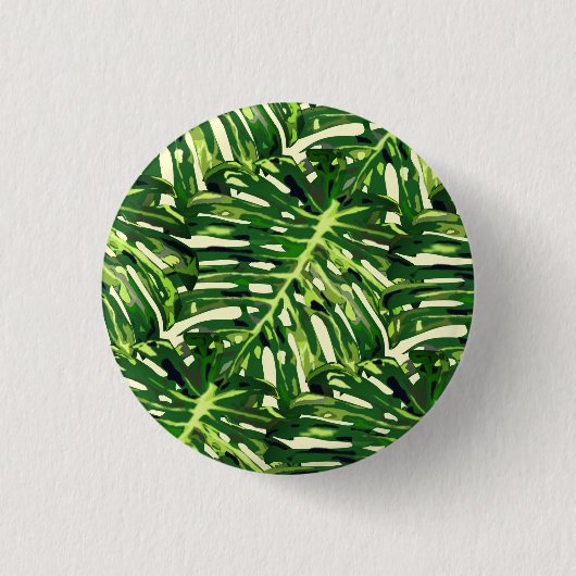 Tropische monstera Leaves Ronde Button 3,2 Cm (Voorkant)