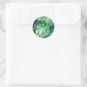 Tropische monstera Leaves Ronde Sticker (Tas)