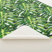Tropische monstera Leaves Sherpa Deken (3/4)