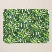 Tropische monstera Leaves Sherpa Deken (Voorkant (horizontaal))