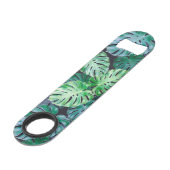 Tropische monstera Leaves Speed Flessenopener (Voorkant Gekanteld)