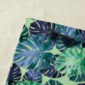 Tropische monstera Leaves Strandlaken (In situ)