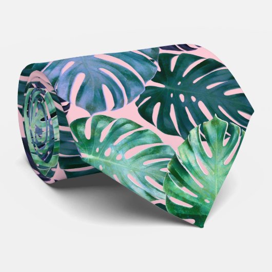 Tropische monstera Leaves Stropdas (Opgerold)