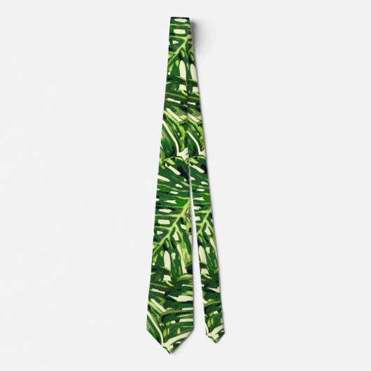 Tropische monstera Leaves Stropdas (Voorkant)